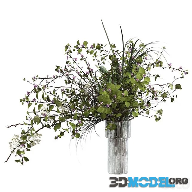 Bouquet of grass, flowers and branches