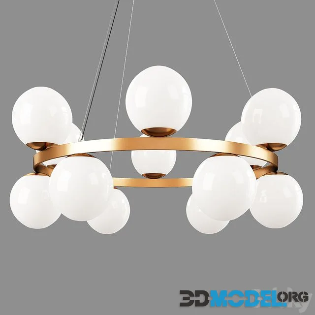 Bubbles brass ring pendant light