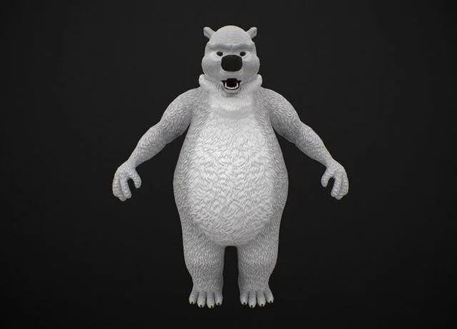Cartoon Bear Rigged Low-poly (PBR)