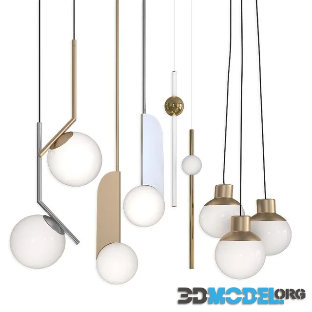 Collection Pendants set 15 Lampatron Neo - B_LUX C Ball - Mass light