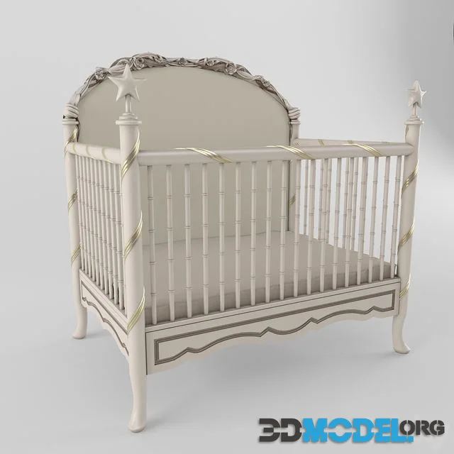 Cot bed with columns