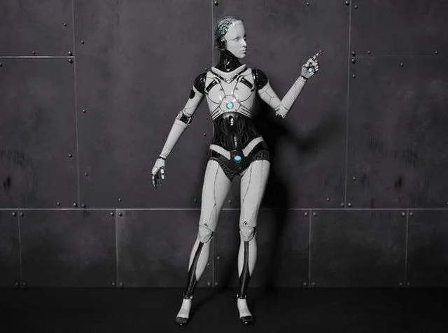 Cyborg Robot Androgyne RIGGED Low-poly (PBR)