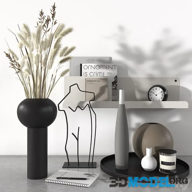 Decorative Set 23 (vases, candles)