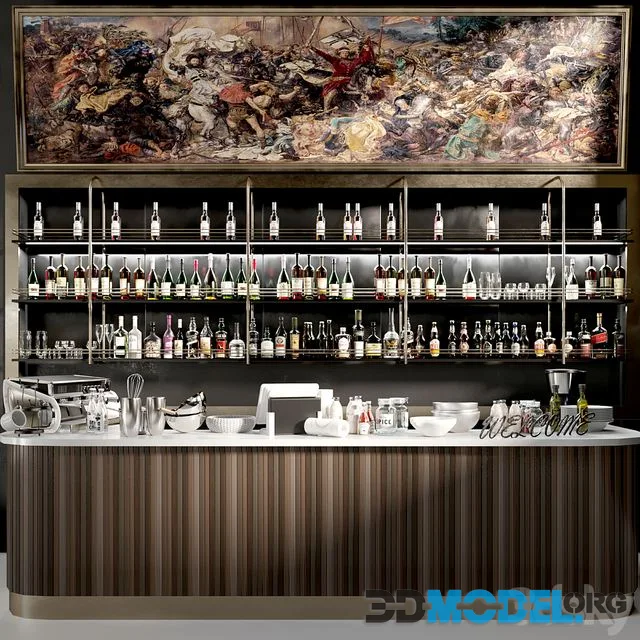 Design project of a restaurant with its own collection of wine and spirits 2