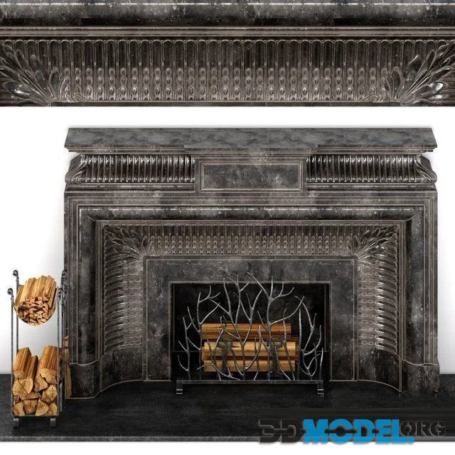 Fireplace with tools
