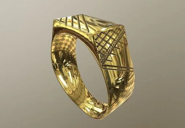 Golden Ring Stripes – Anel Dourado Listrado Low-poly (PBR)