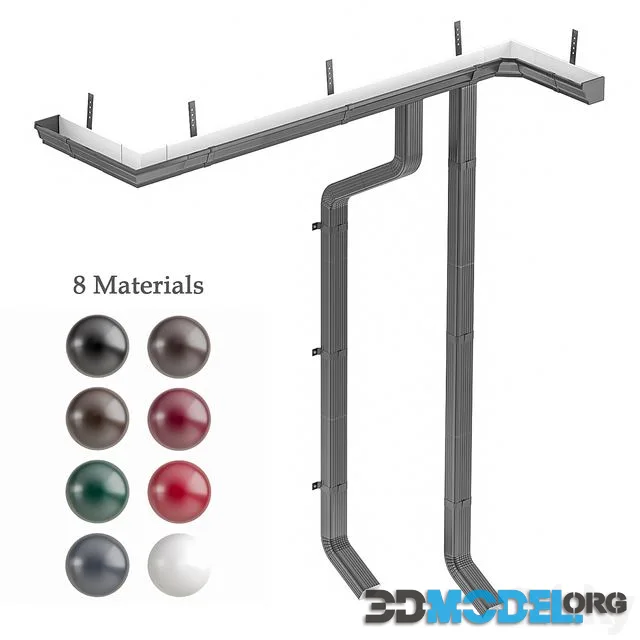 Gutter system in eight colors