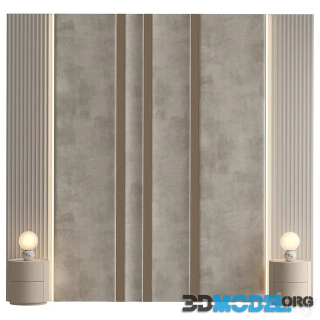 Headboard 3 (Soldar bedside tables and Creed table lamps by cornerdesign)