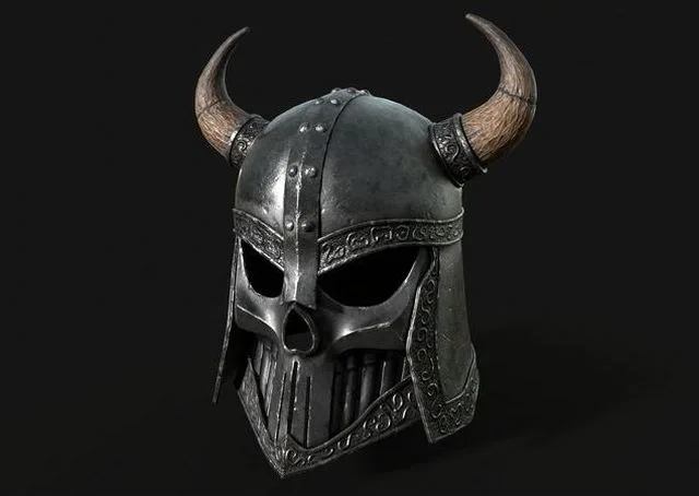 Helmet with horns Low-poly (PBR)