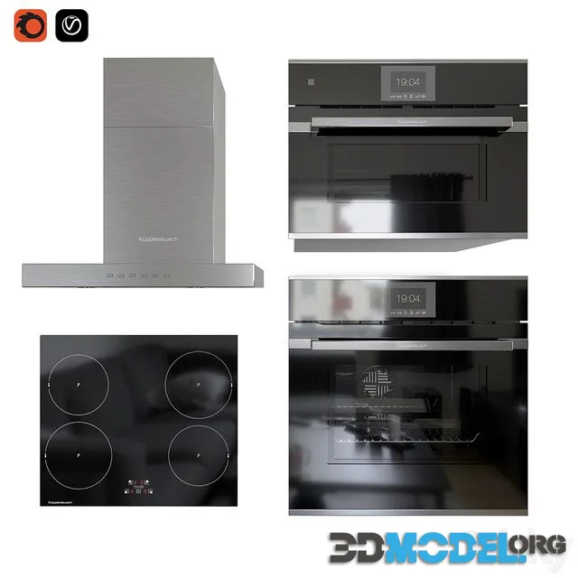 Kuppersbusch set (oven, built-in microwave, wall hood, hob)