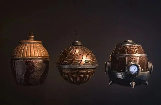 Medieval pocket bombs Stylized Low-poly (PBR)