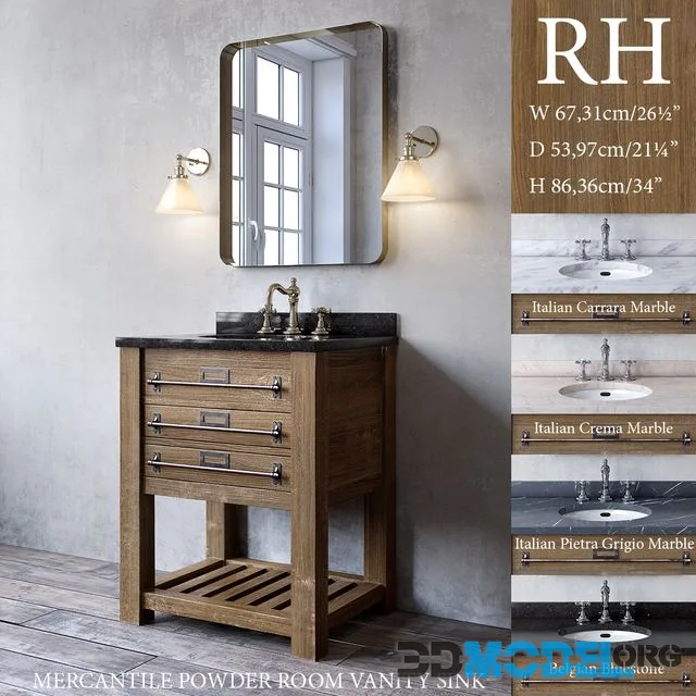 MERCANTILE POWDER ROOM VANITY SINK