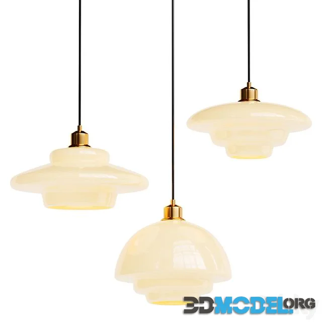 Mid Century Art Milk White Glass Pendant Light