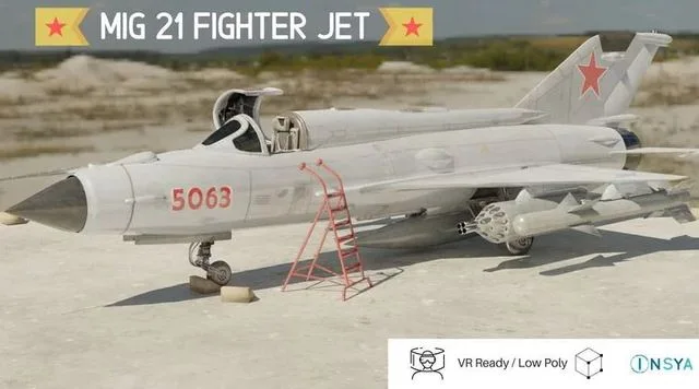 MiG 21 – Rigged and Animated – with Interior – M5 Low-poly (PBR)