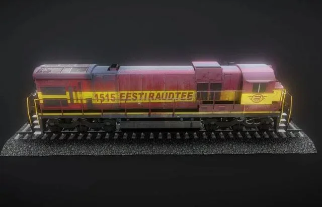 Model train 01 Low-poly (PBR)