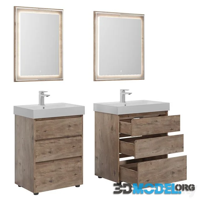 Nova Lite 60-75-85 3 drawers (rustic oak)