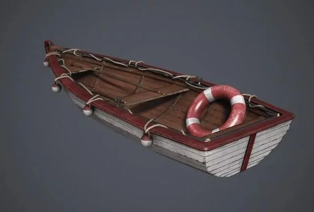 Old Paddle Boat LP Low-poly (PBR)