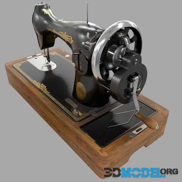 Old Soviet sewing machine Podolsk 2M Low-poly (PBR)