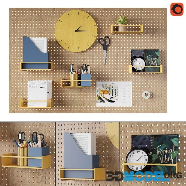 Perforated board organizer
