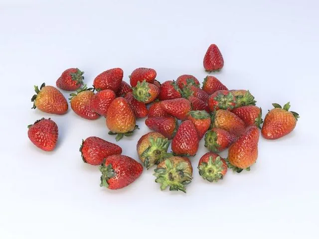 Red Strawberries Low-poly (PBR)