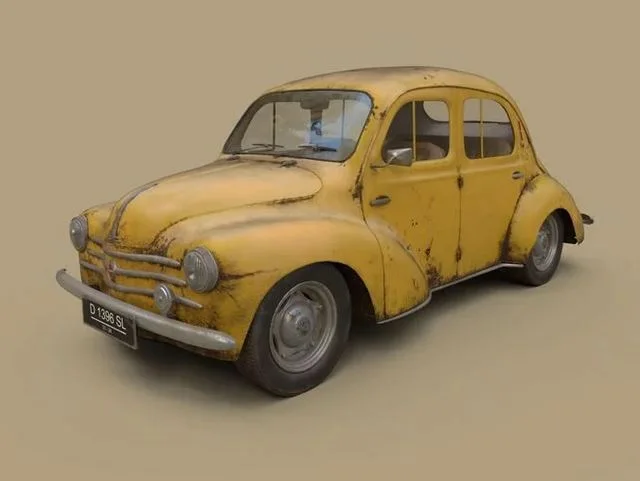 Renault 4 cv 1960 Low-poly (PBR)