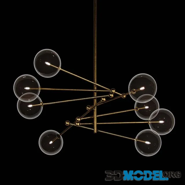 RESTORATION HARDWARE GLASS GLOBE MOBILE 8-ARM CHANDELIER 79