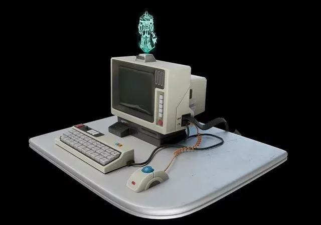 Retro PC Battle Station Low-poly (PBR)