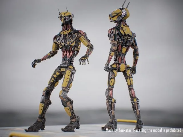Robot character rigged Low-poly (PBR)