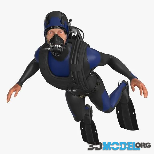Sea Diver Low-poly (PBR)