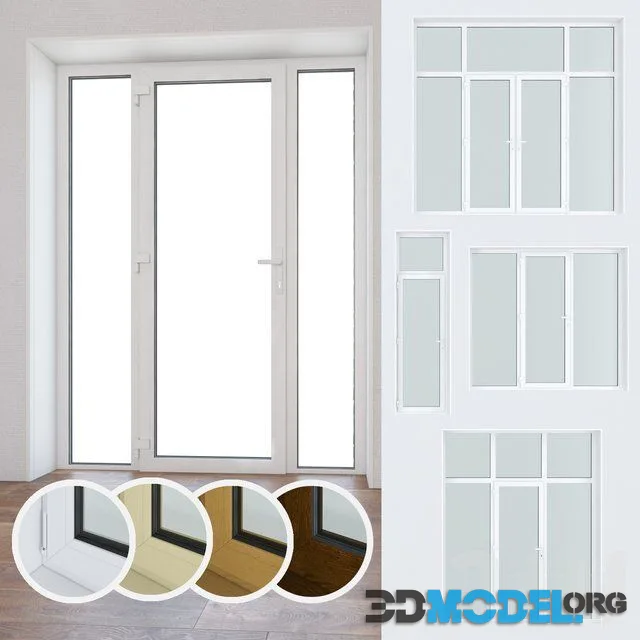 Set of plastic windows and doors 10