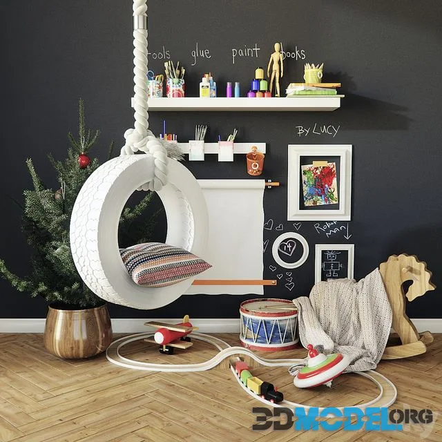 Set of decor in a nursery