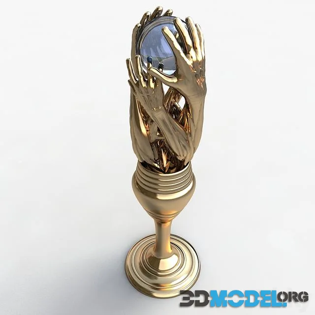 Statuette (metal, glass)
