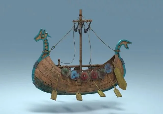 Viking ship Stylized Low-poly (PBR)