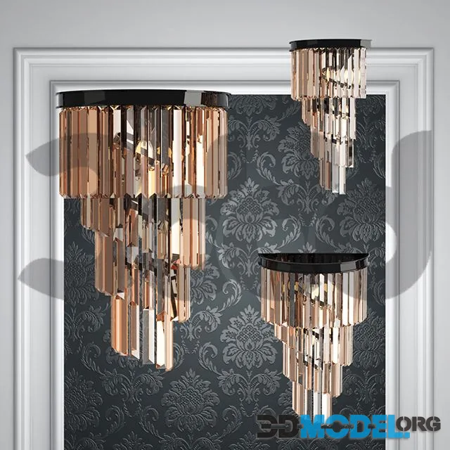 Wall lamp RH Odeon Clear Glass 4 Square