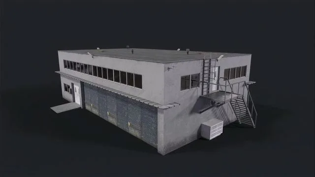 Warehouse building Low-poly (PBR)
