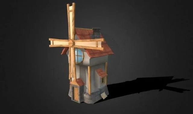 Windmill Tower Stylized Low-poly (PBR)