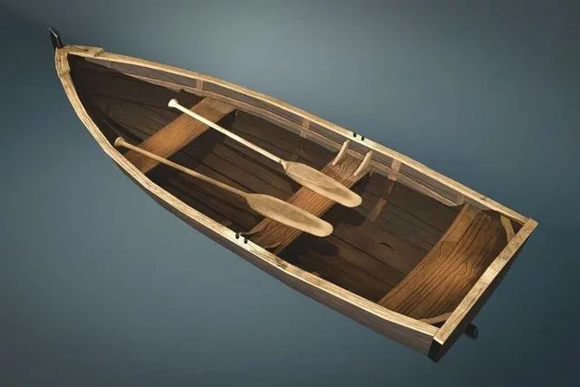Wooden Boat Low-Poly (PBR)