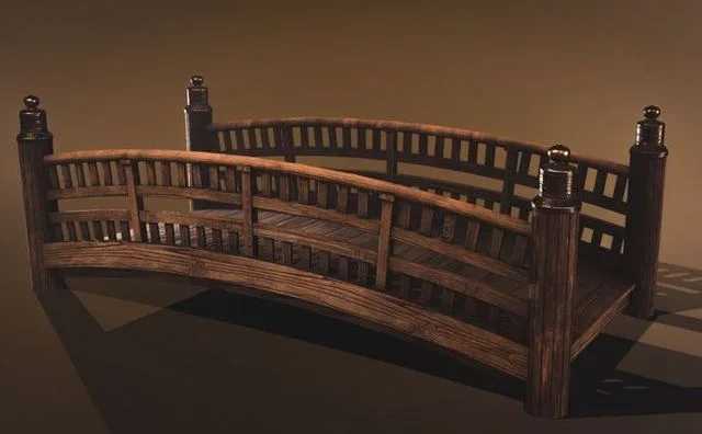 Wooden Bridge Game-ready Low-poly (PBR)