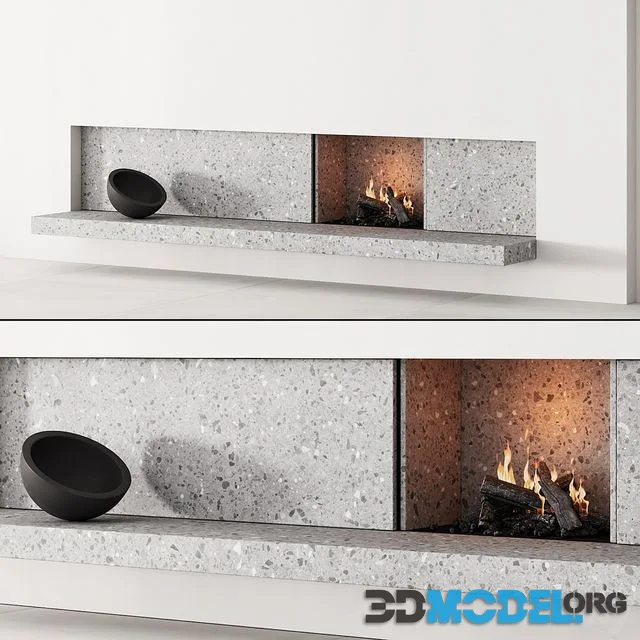 158 fireplace decorative wall kit 04 minimal terrazzo chimney 00