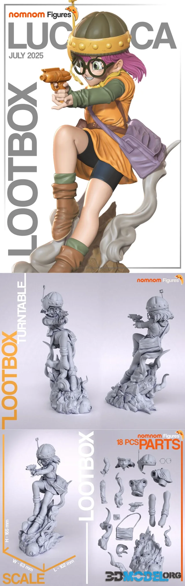 Nomnom Figures - Lucca - Chrono Trigger – Printable