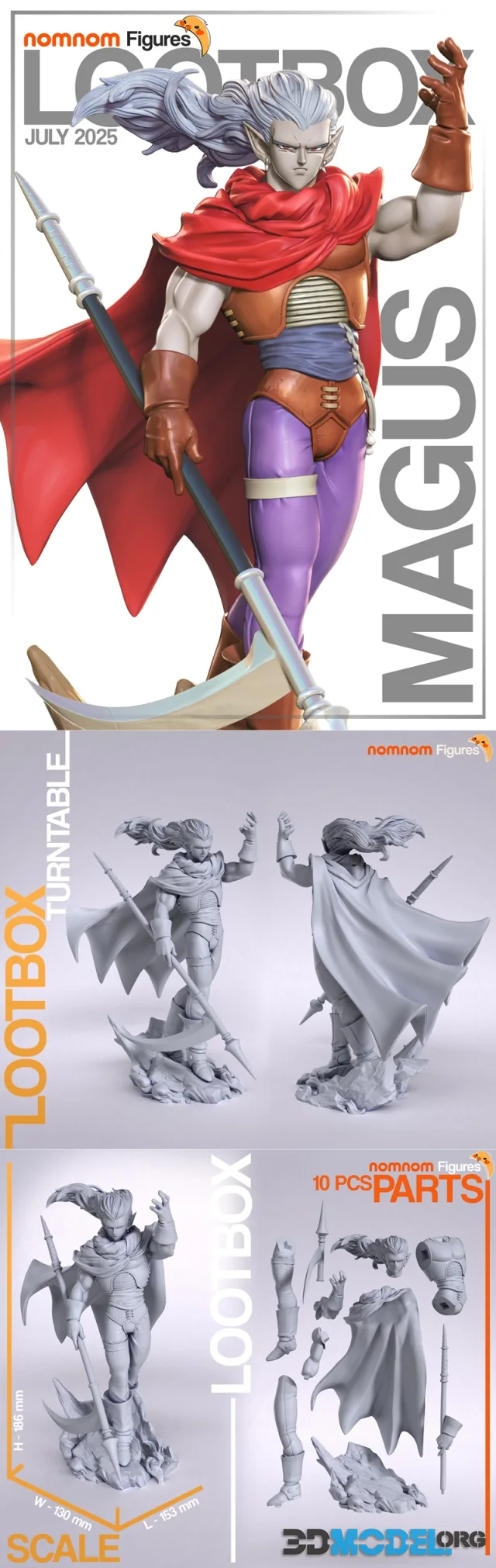 Nomnom Figures - Magus - Chrono Trigger – Printable
