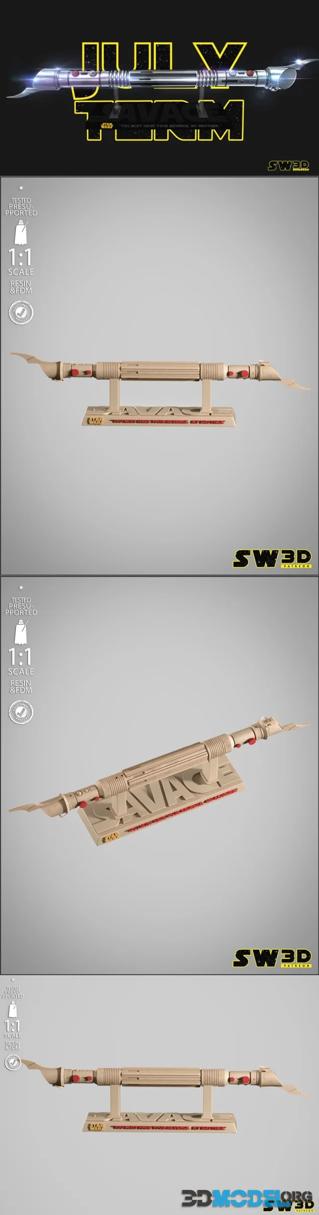 SW3D - Savage Opress Saber Bust – Printable