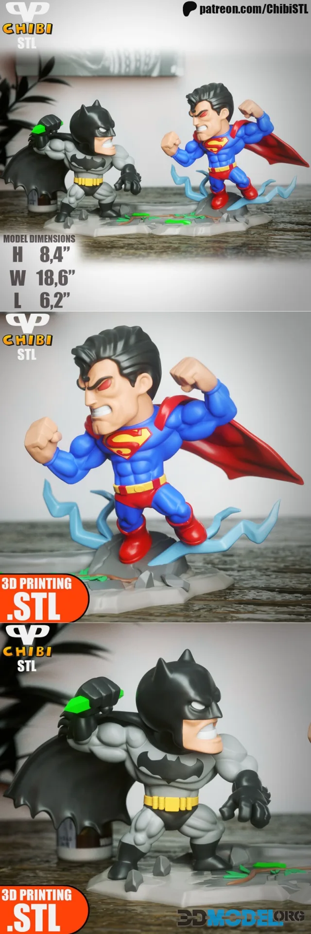 Batman vs Superman Chibi – Printable