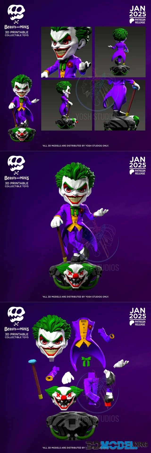 Yosh Studios - Beasts and Minis - Joker Mini January 2025 – Printable