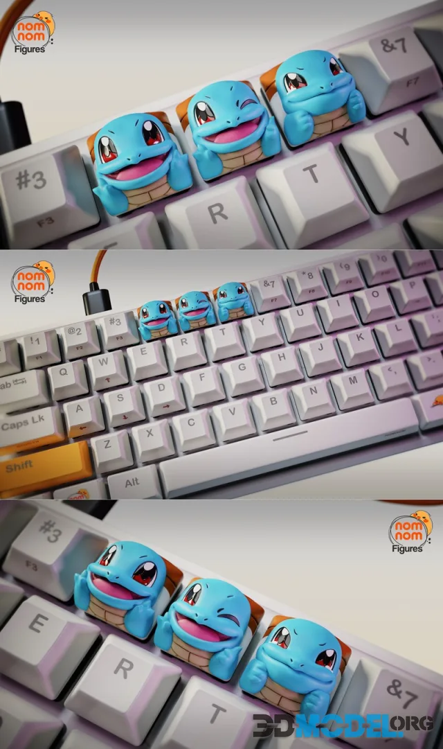 NomNom Figures - Keycaps Squirtle - Pokemon – Printable