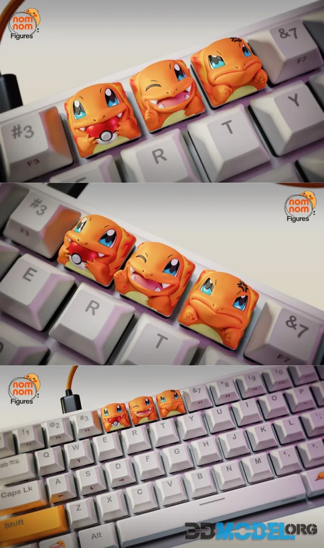 Nomnom Figures - Keycaps Charmander - Pokemon – Printable