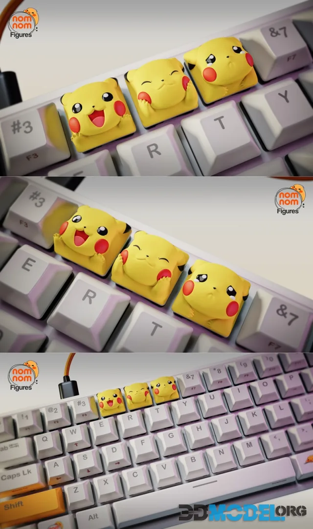NomNom Figures - Keycaps Pikachu - Pokemon – Printable