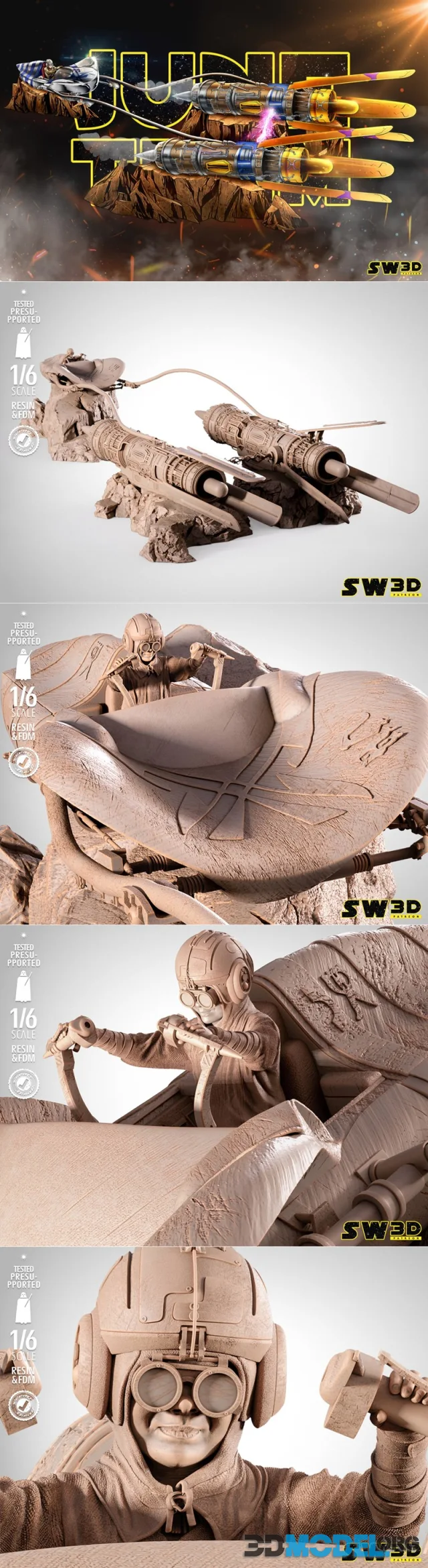 SW3D - Anakin Race Pod Sculpture – Printable