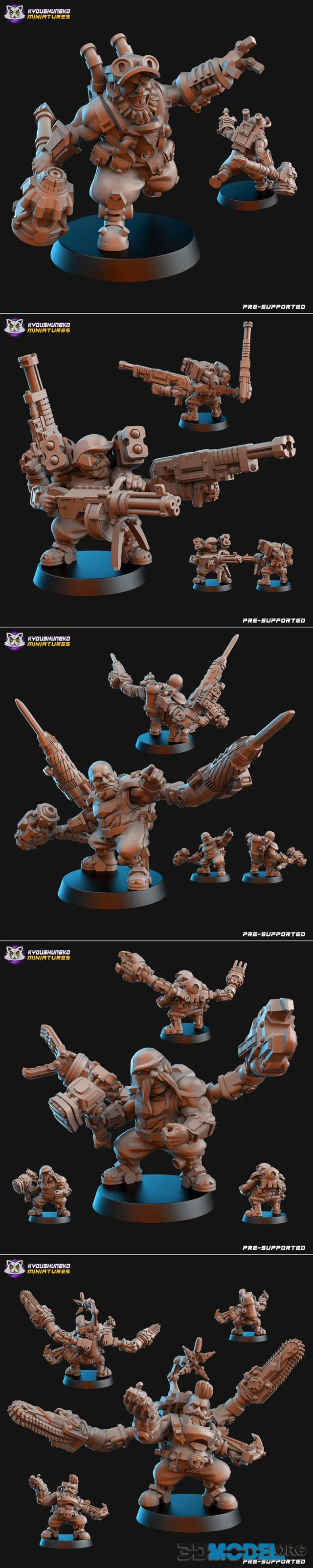 Kyoushuneko Miniatures - Dwarf Miner Expedition Team – Printable