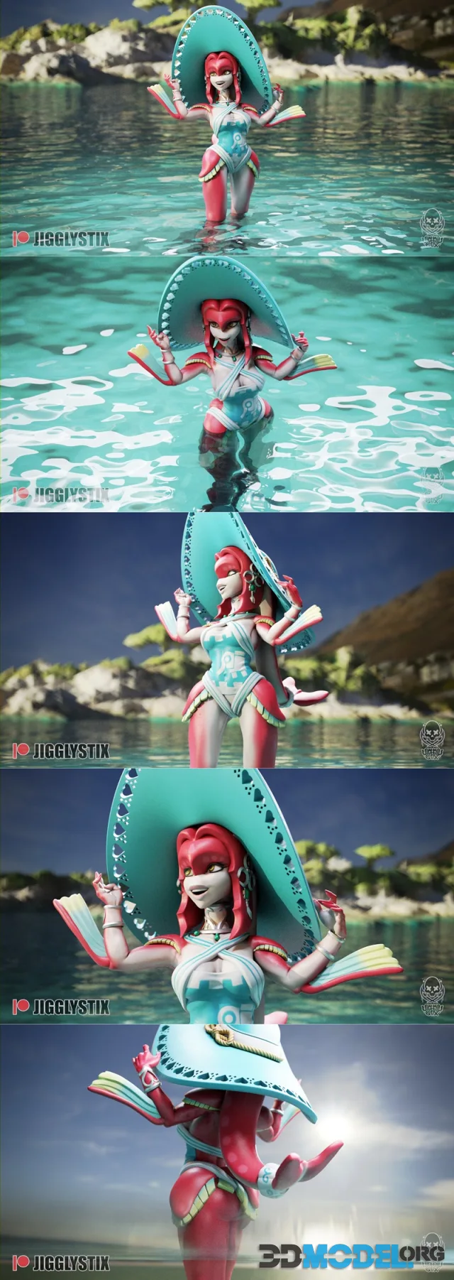 Jigglystix - Beach Time Fish Girl – Printable
